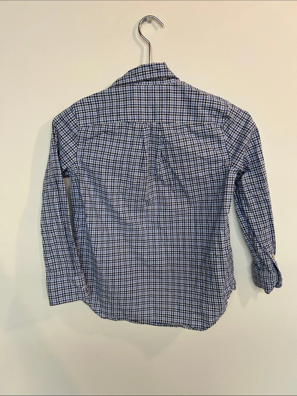 Ralph Lauren Navy and White Plaid Button-Down Shirt